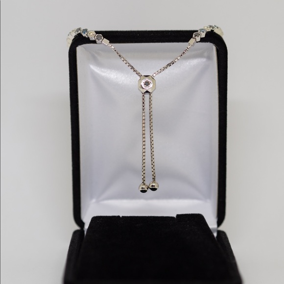 14k White Gold Bracelet with 2.15 cttw Fancy Yellow, Black, and Blue Diamonds. - Picture 2 of 7